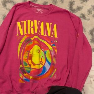 NIRVANA Pink Sweatshirt with Colorful Graphic